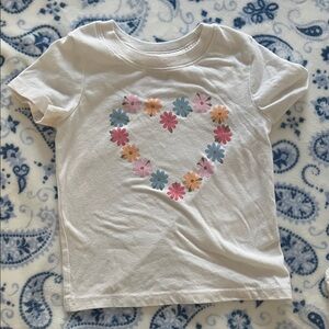 Cat & Jack White Tee with Colorful Floral Heart